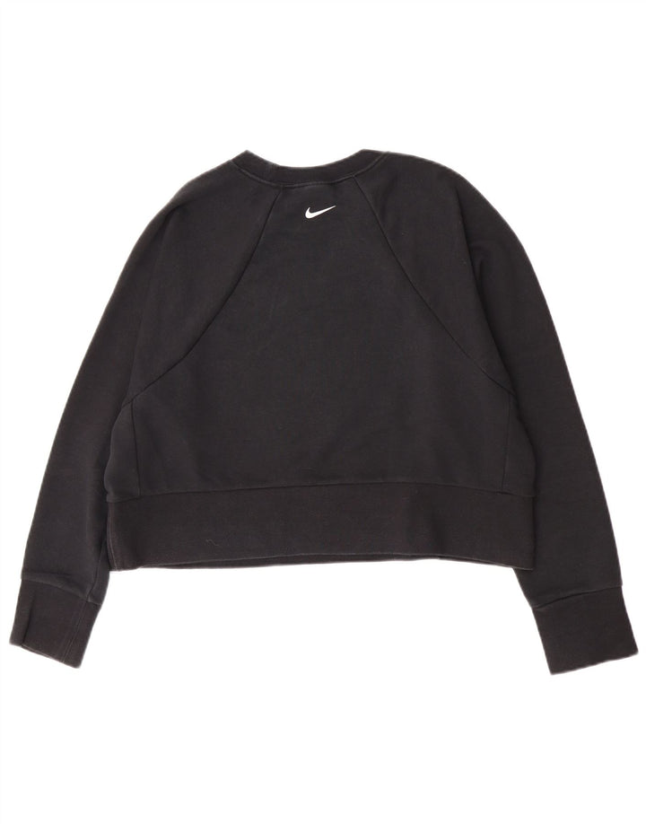 Felpa con grafica corta Nike da donna UK 14 cotone medio nero