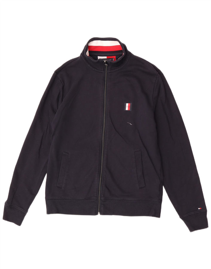 Giacca da ginnastica da uomo Tommy Hilfiger di grandi dimensioni in cotone blu navy
