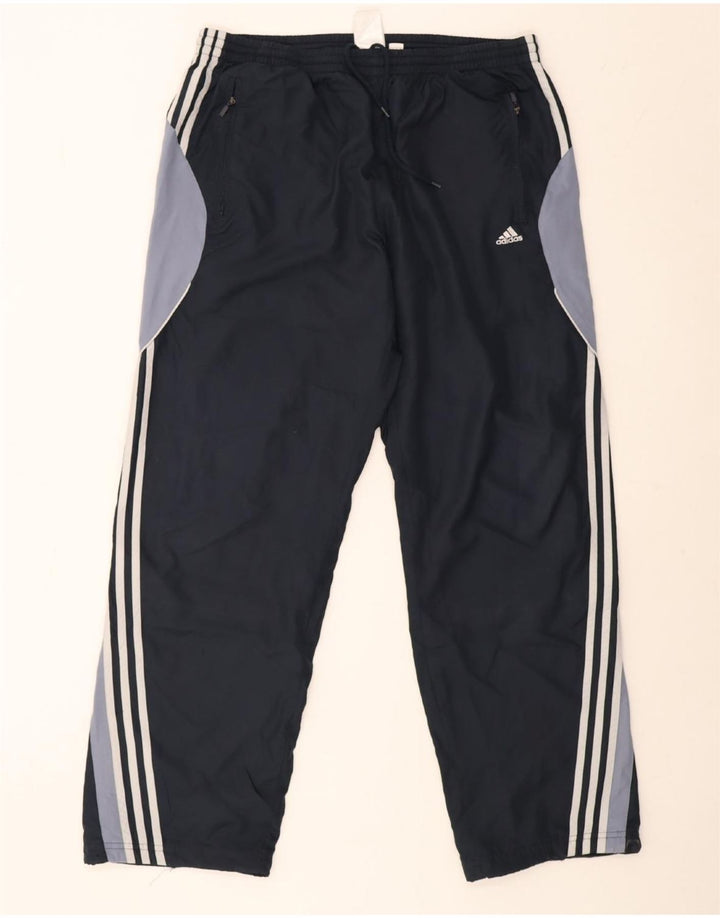 Pantaloni da tuta da uomo Adidas XL in poliestere color block blu navy