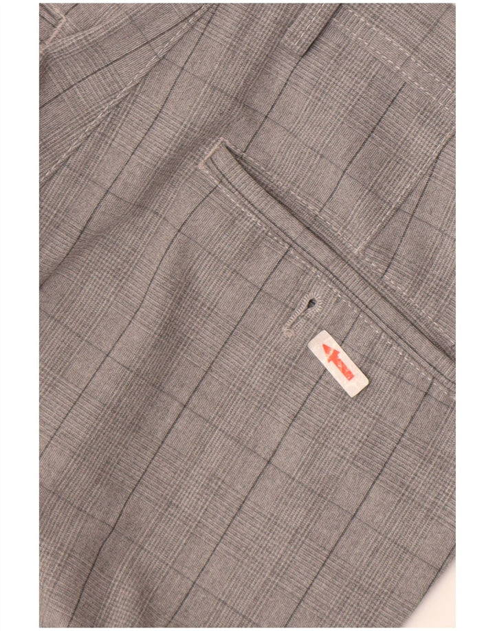 Pantaloni chino slim da uomo Zara EU 38 Small W30 L28 Poliestere a quadri grigi