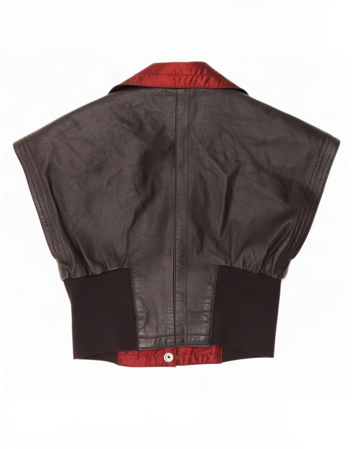 Gilet in pelle corta da donna Joslyn Clarke IT 42 medio nero