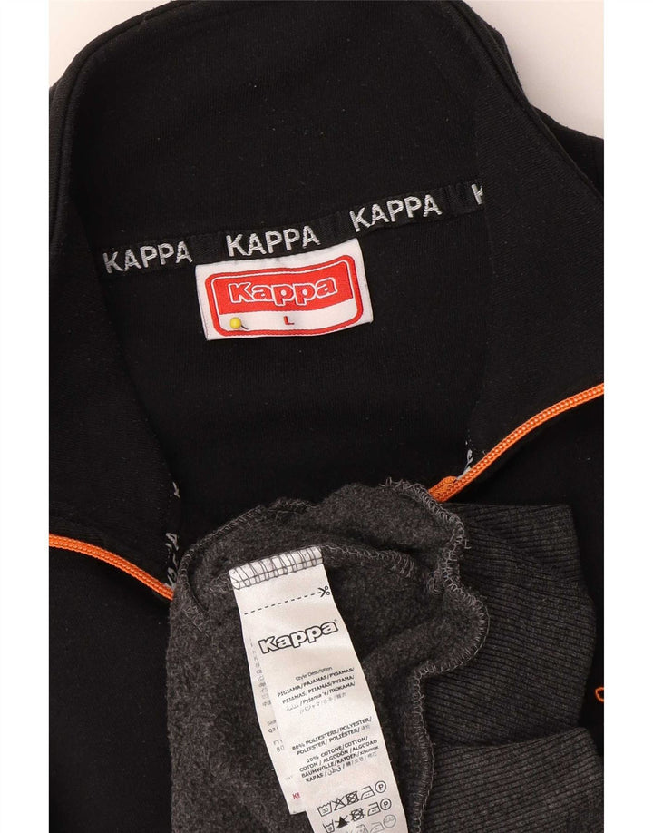 Maglione in pile Kappa da uomo con zip e collo, grande, in poliestere color block grigio