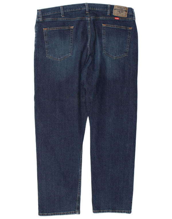 Jeans dritti da uomo Wrangler vestibilità rilassata W40 L30 cotone blu navy