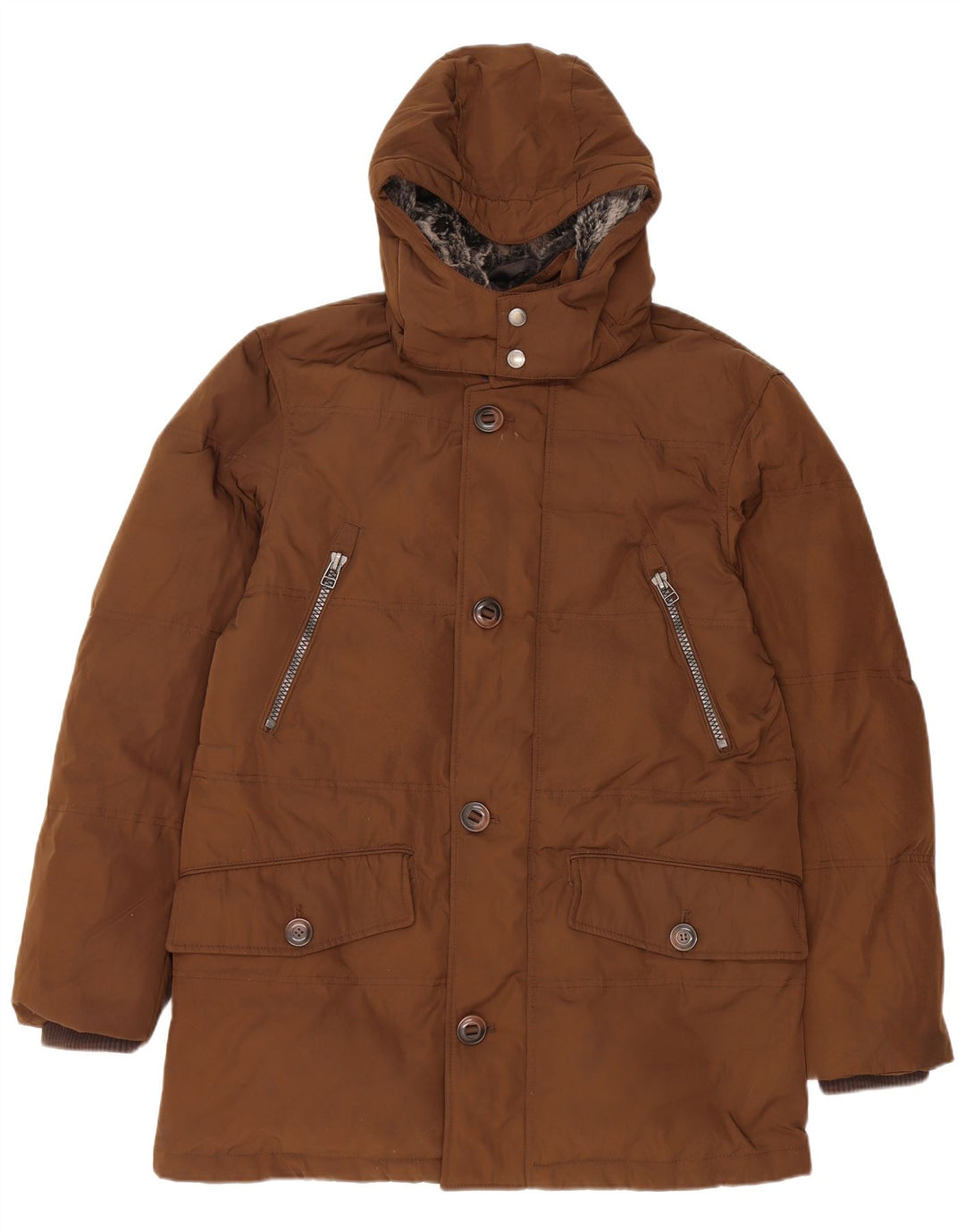 Giacca imbottita con cappuccio Marks & Spencer da uomo Blue Harbour UK 38 Marrone medio