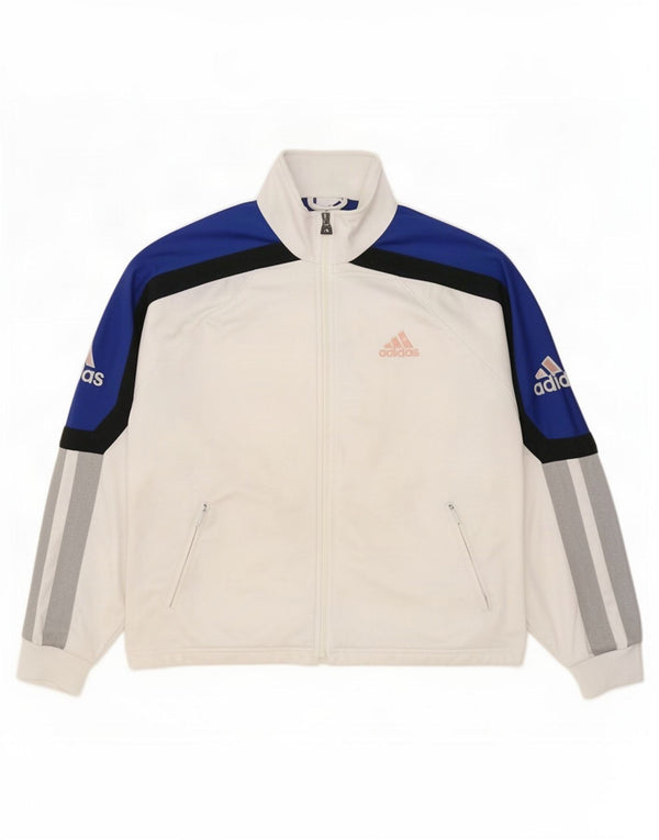 Adidas Mens Graphic Tracksuit Top Jacket UK 38/40 Medium White Colourblock