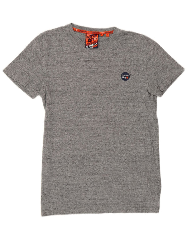 T-shirt da uomo Superdry Top XS in cotone chiazzato grigio