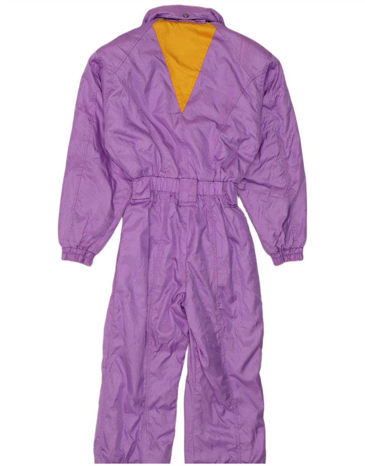 Tuta da sci con cappuccio da donna Descente EU 38 Nylon color block viola medio