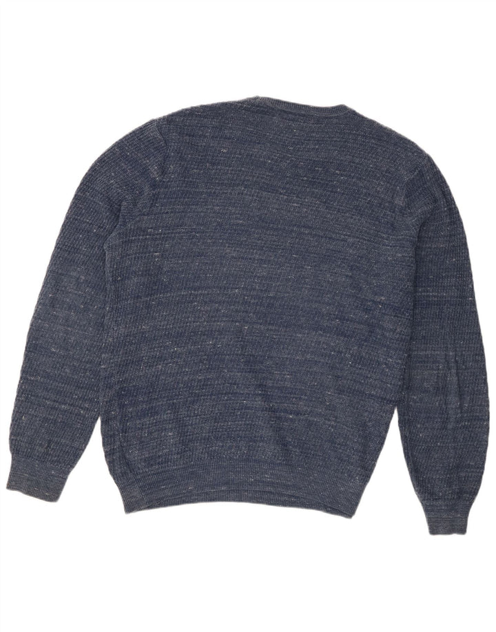 Maglione maglione girocollo da uomo Marks & Spencer XL cotone screziato blu