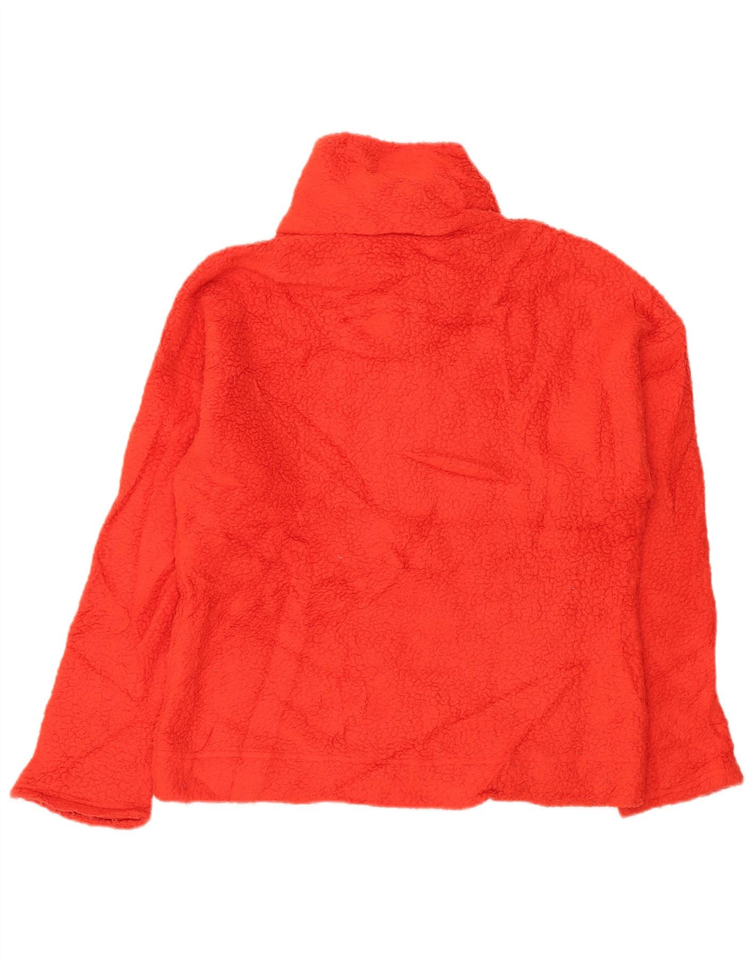 J. CREW Maglione in pile da donna con collo e zip UK 14 Poliestere arancione medio