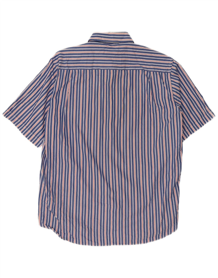 Paul & Shark Camicia a maniche corte da uomo in cotone a righe grandi blu