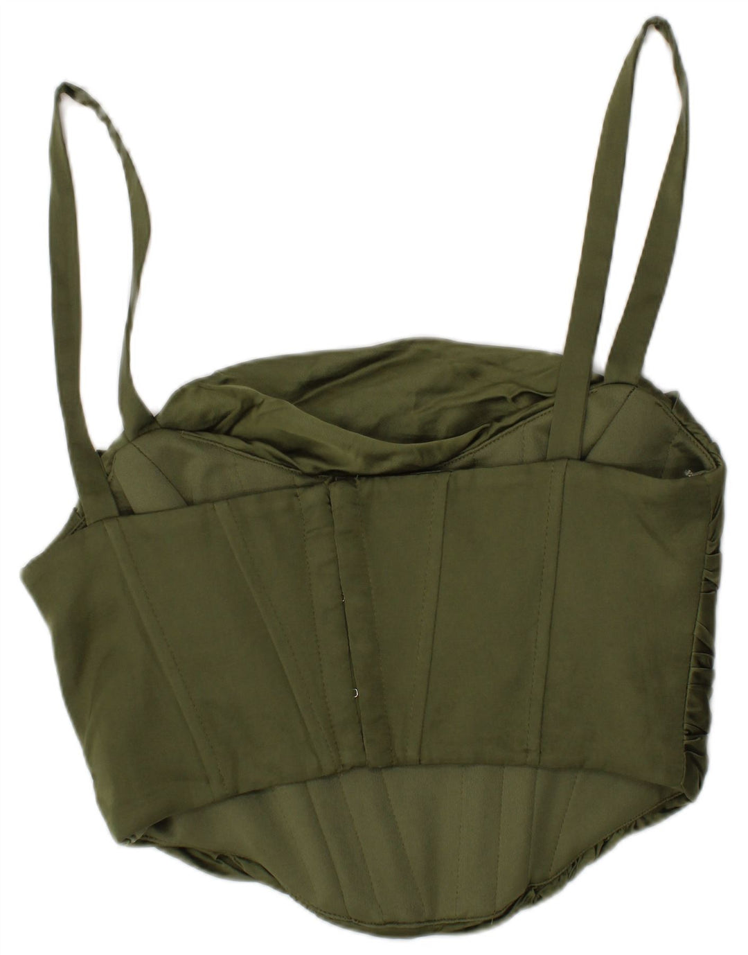 Top corto a corsetto Zara da donna piccolo color kaki