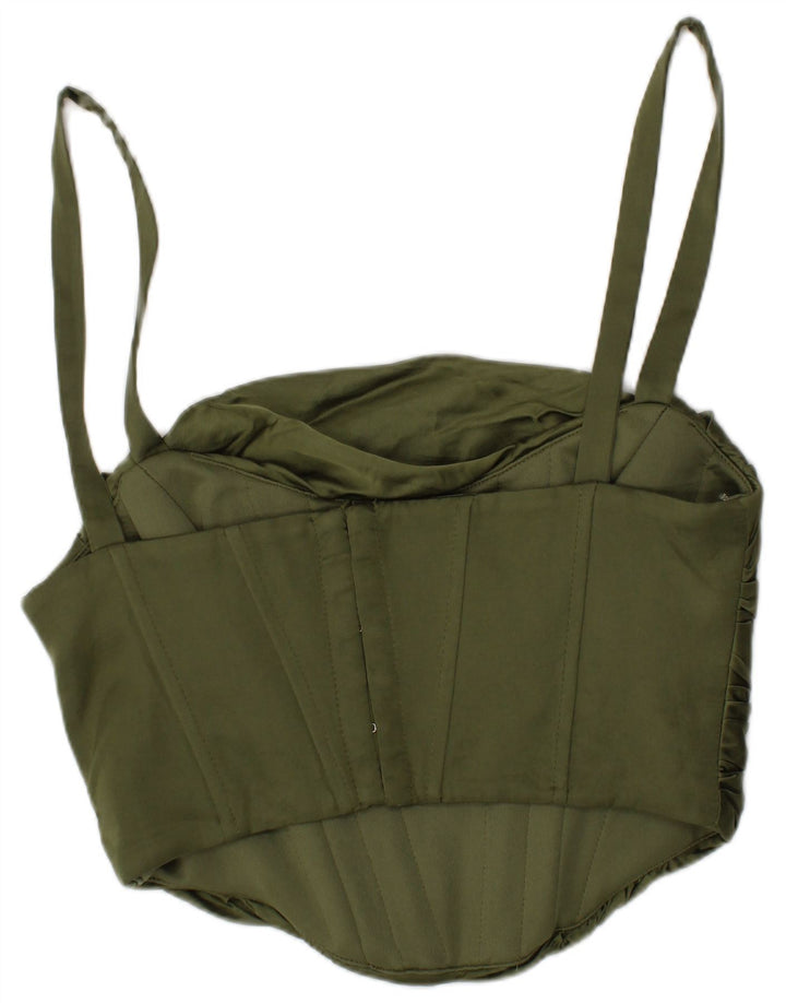 Top corto a corsetto Zara da donna piccolo color kaki