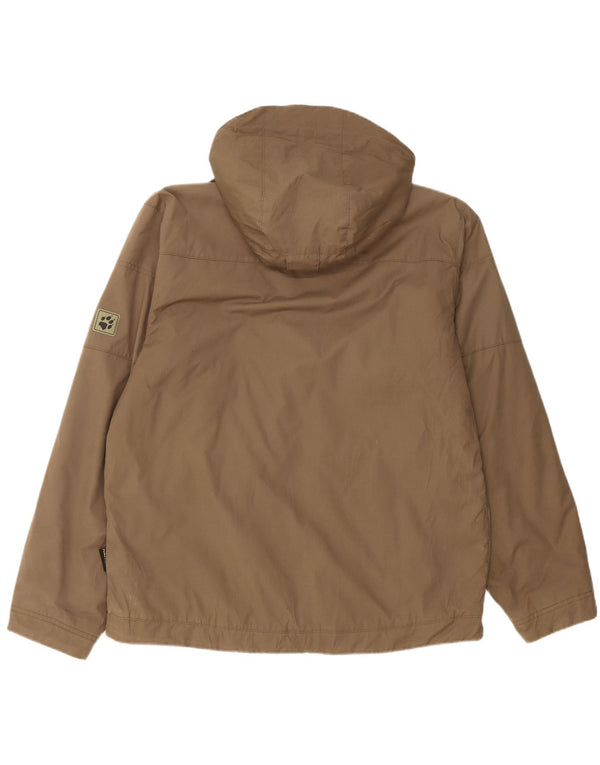 JACK WOLFSKIN Giacca a vento con cappuccio da uomo UK 40/42 Large Khaki