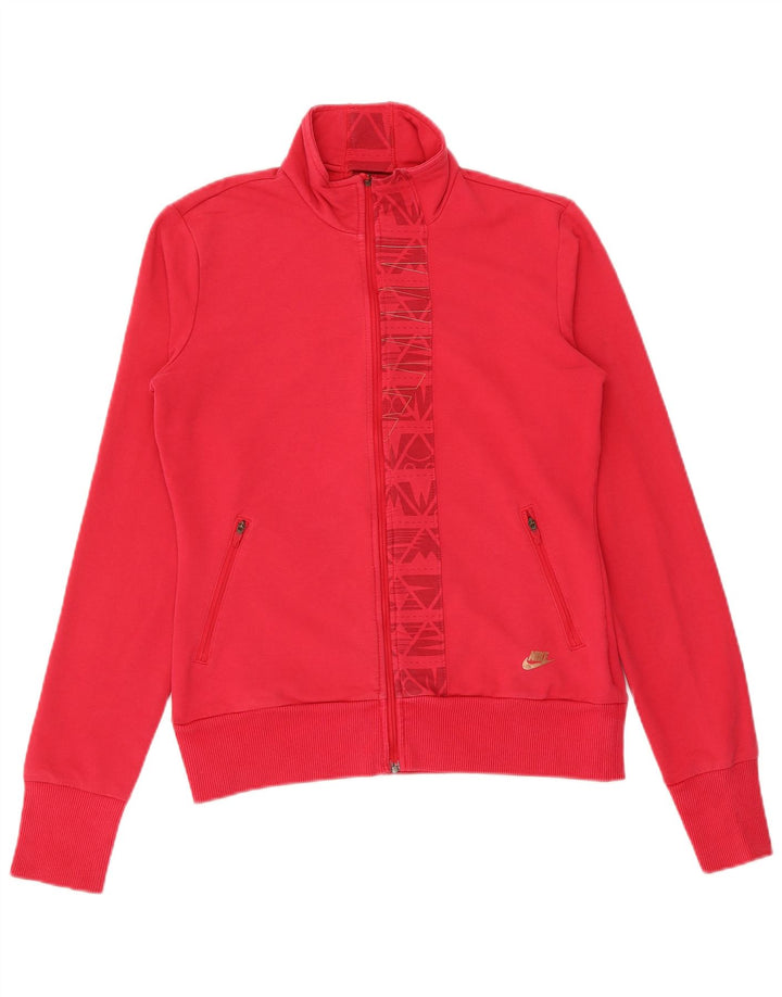 Giacca da ginnastica grafica da donna Nike UK 12/14 Cotone rosa medio