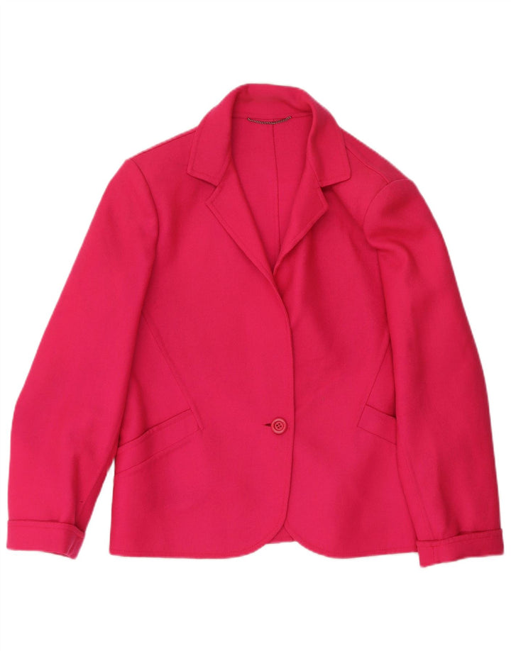 Giacca blazer vintage da donna a 1 bottone IT 44 in lana rosa medio