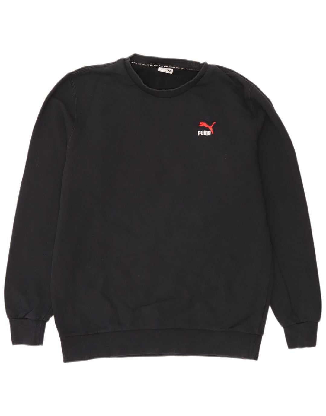 Felpa da uomo Puma Maglione grande in cotone nero