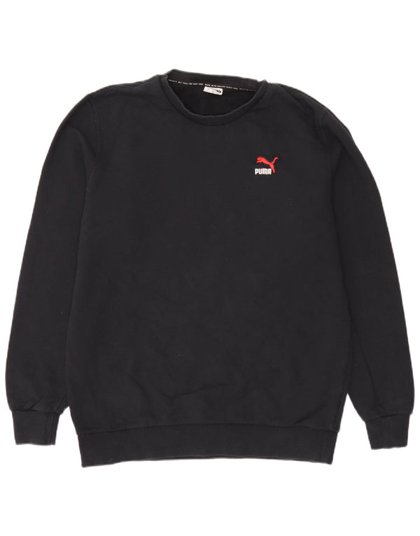Felpa da uomo Puma Maglione grande in cotone nero