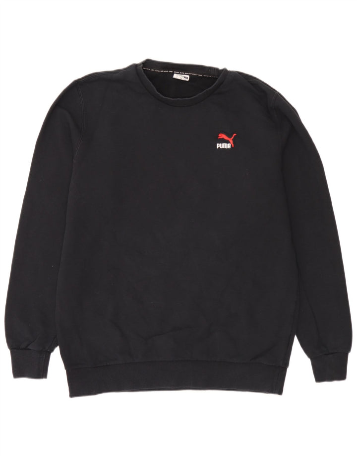 Felpa da uomo Puma Maglione grande in cotone nero