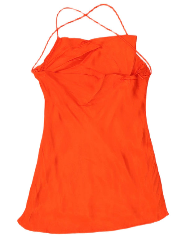 Top alla caviglia da donna Zara UK 10 piccolo in viscosa arancione