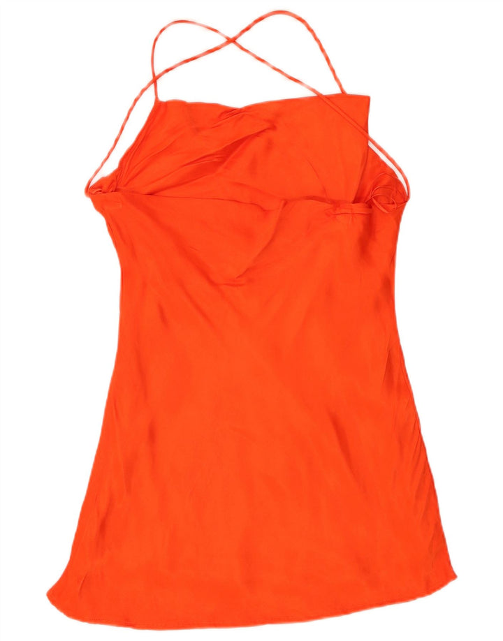 Top alla caviglia da donna Zara UK 10 piccolo in viscosa arancione