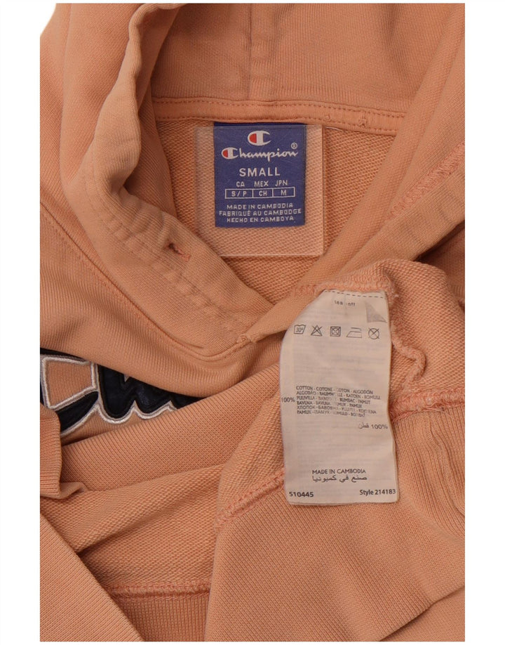 Maglione con cappuccio grafico da uomo CHAMPION piccolo in cotone rosa