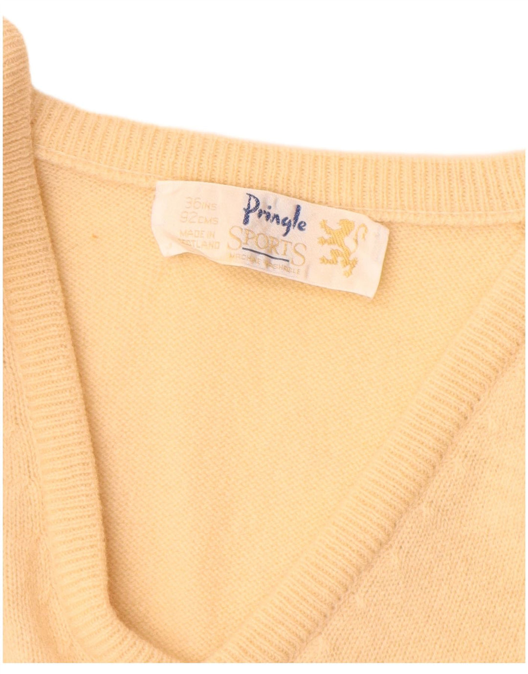 Maglione da donna con scollo a V Pringle EU 36 piccolo beige
