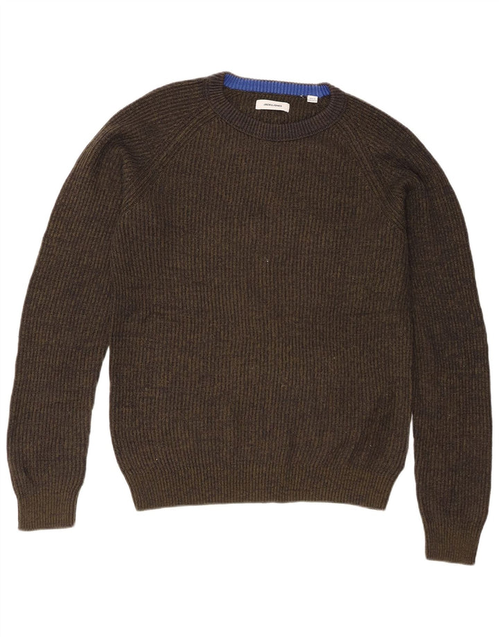 Maglione maglione girocollo da uomo vestibilità regolare Jack & Jones verde medio screziato