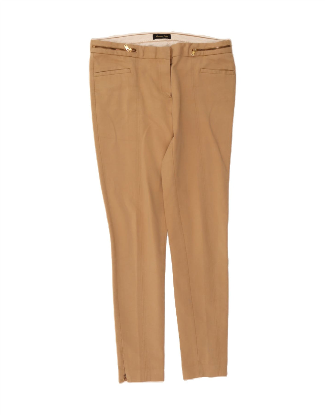 MASSIMO DUTTI Womens Slim Casual Trousers W30 L29 Beige Cotton Vintage Massimo Dutti and Second-Hand Massimo Dutti from Messina Hembry 
