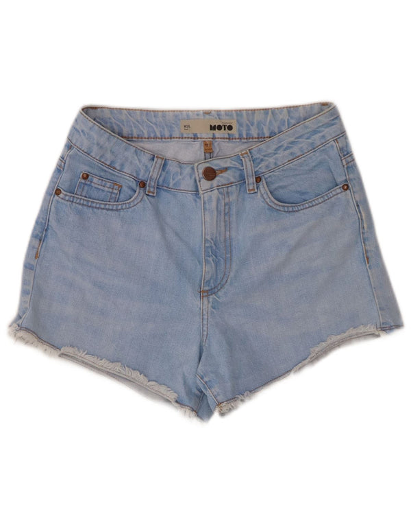Pantaloncini di jeans da moto da donna Topshop W26 piccolo cotone blu