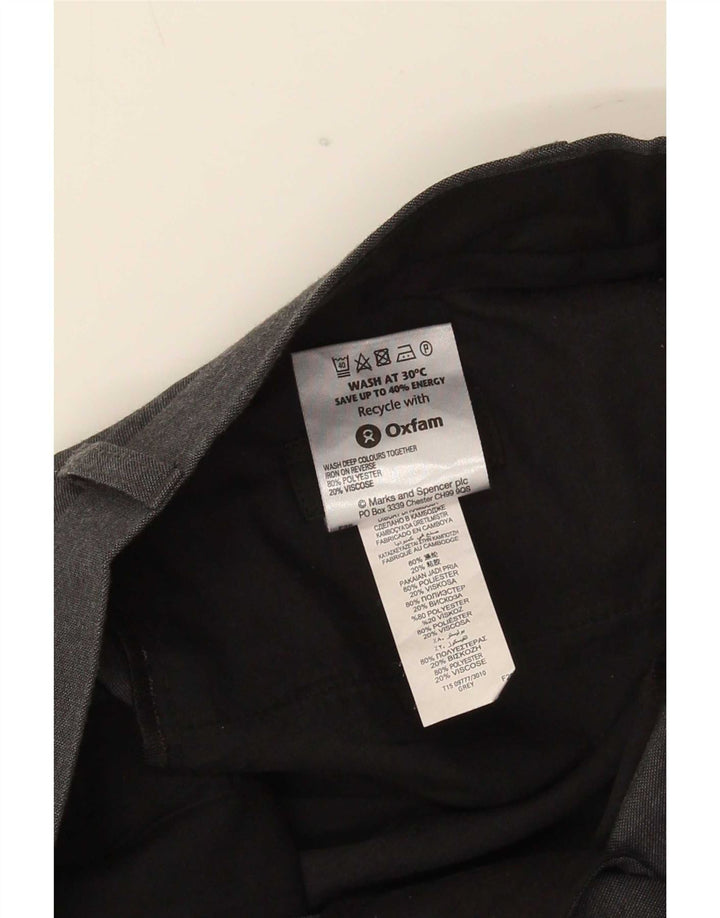 Pantaloni da abito dritti da uomo Marks & Spencer W32 L31 poliestere grigio