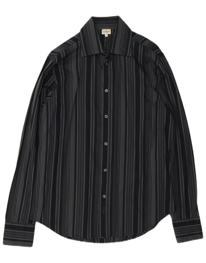 Camicia da uomo Calvin Klein Jeans in cotone a righe nere medie
