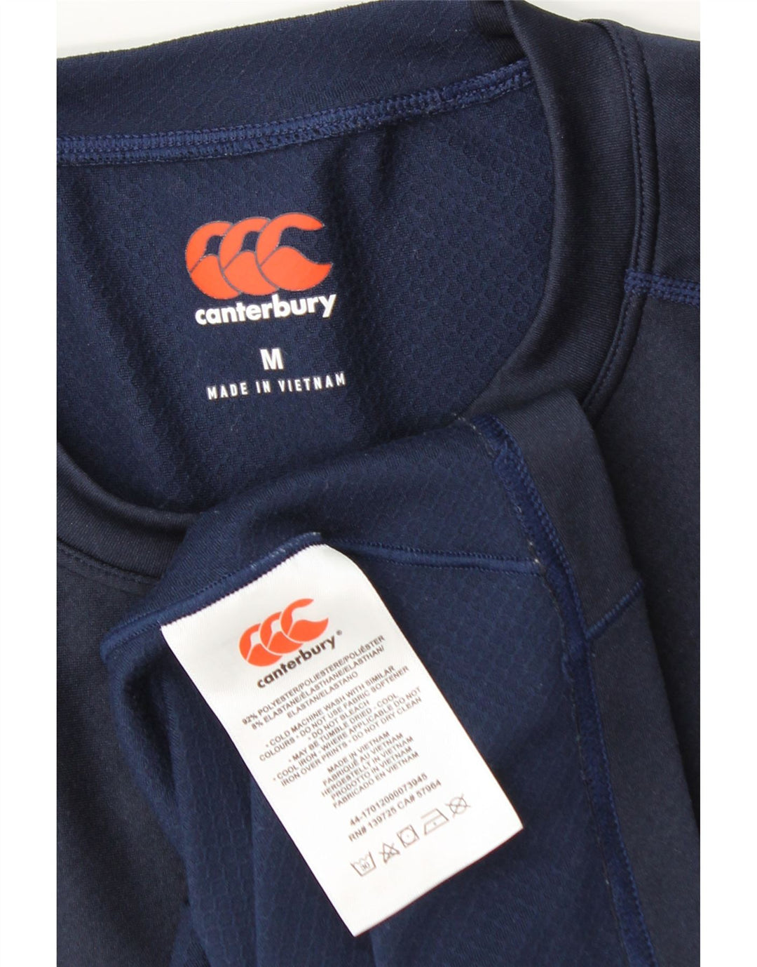 Top grafico da donna a maniche lunghe Canterbury UK 12 poliestere blu navy medio