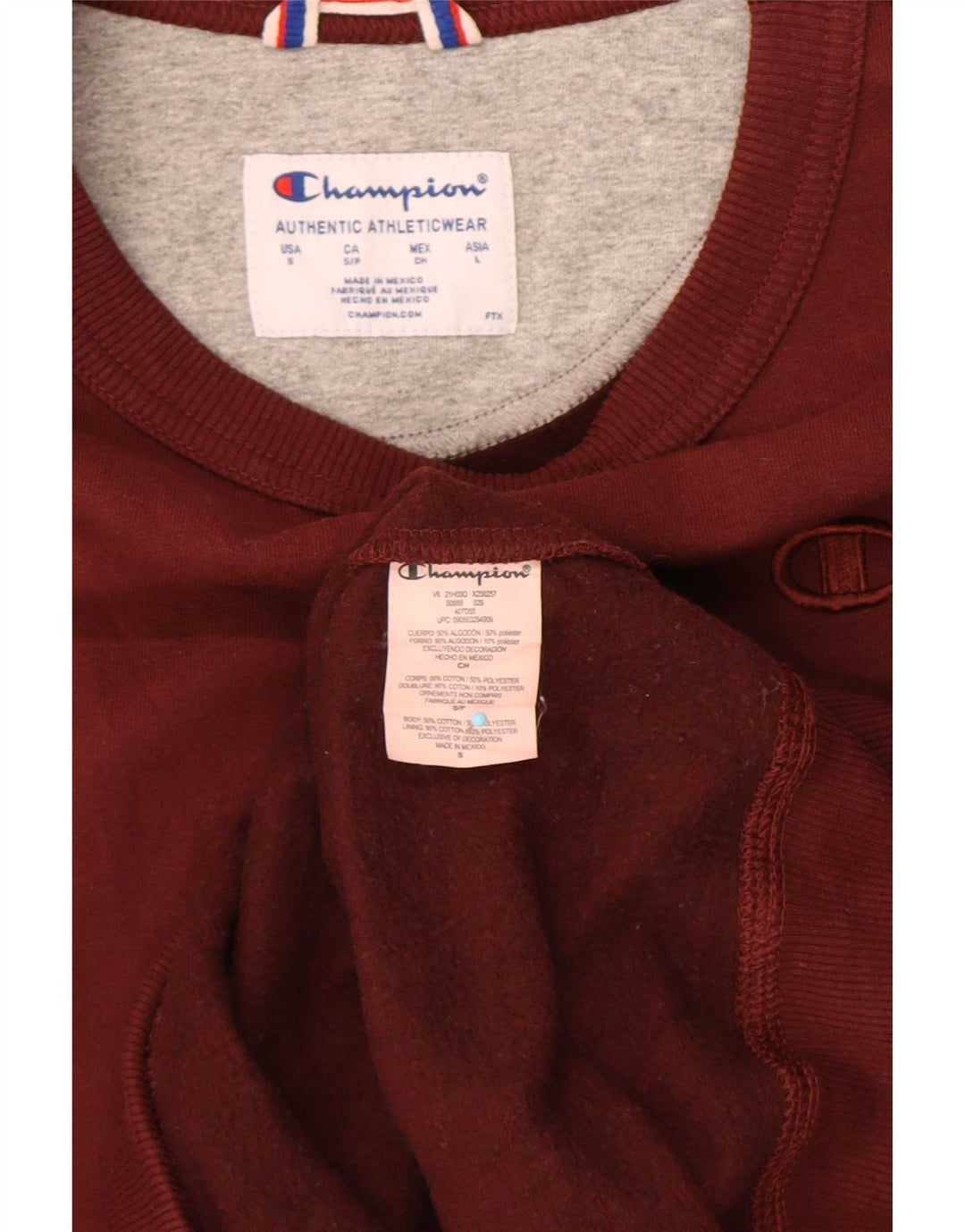 Felpa da uomo Champion Small in cotone bordeaux