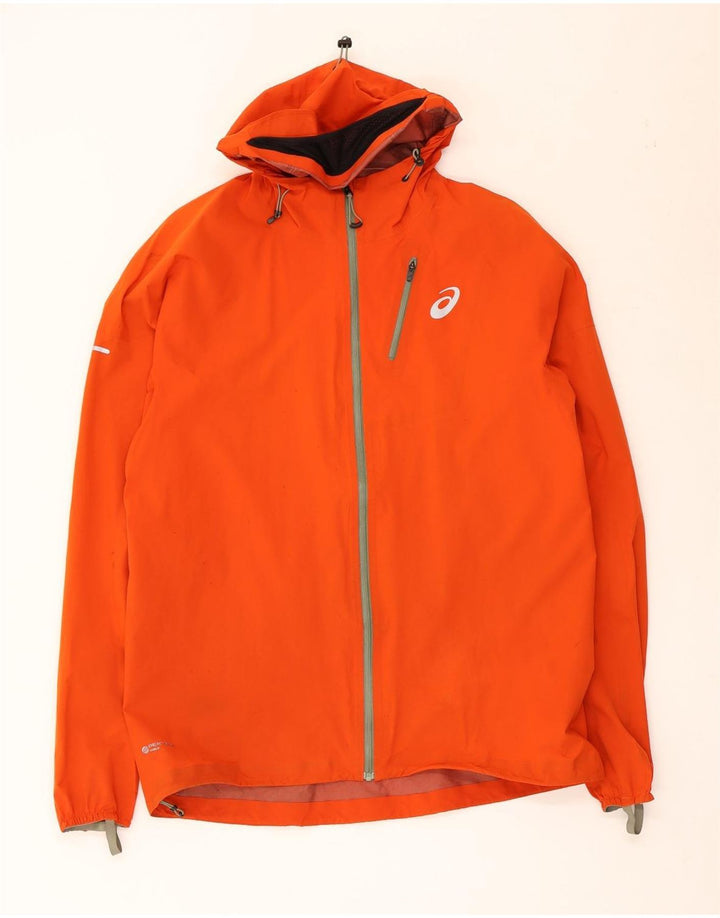 Giacca antipioggia con cappuccio da uomo Asics UK 38 nylon arancione medio