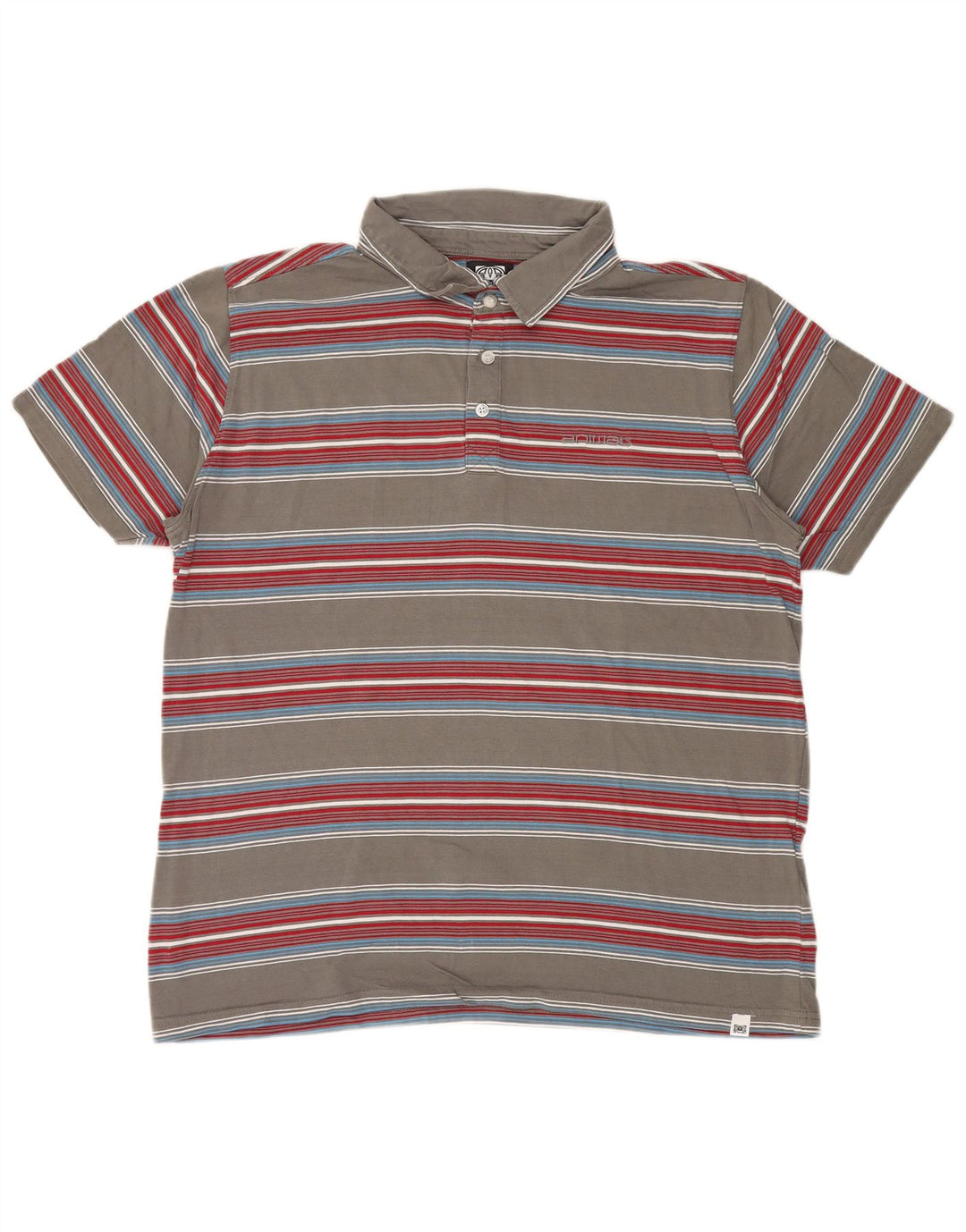 Polo da uomo Animal Large in cotone a righe grigie