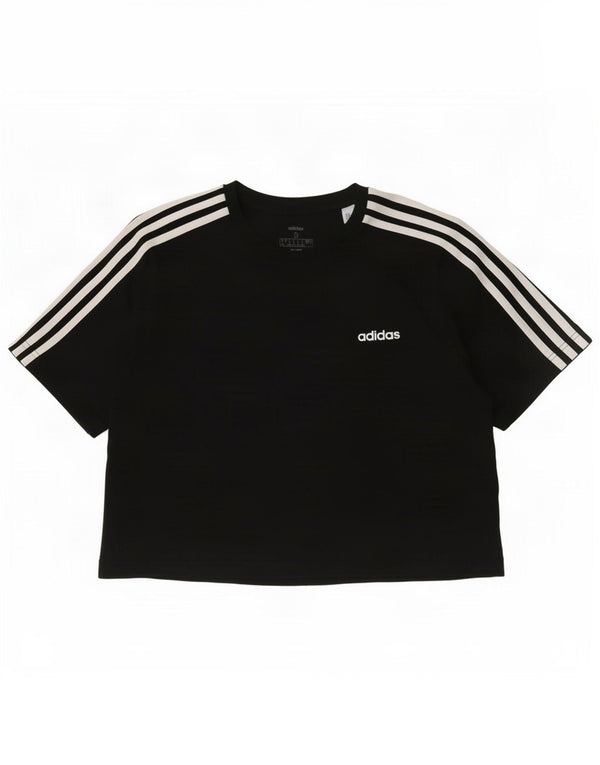 T-shirt grafica corta da donna Adidas UK 8/10 piccola in cotone nero