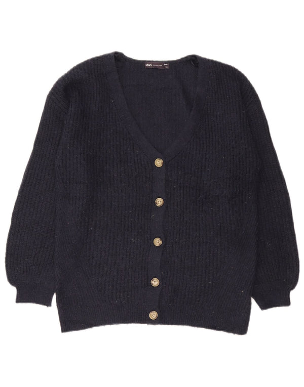 Maglione cardigan oversize da donna Marks & Spencer UK 10 piccolo blu navy
