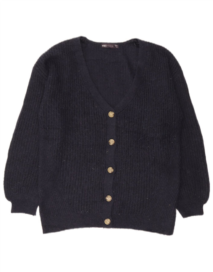 Maglione cardigan oversize da donna Marks & Spencer UK 10 piccolo blu navy