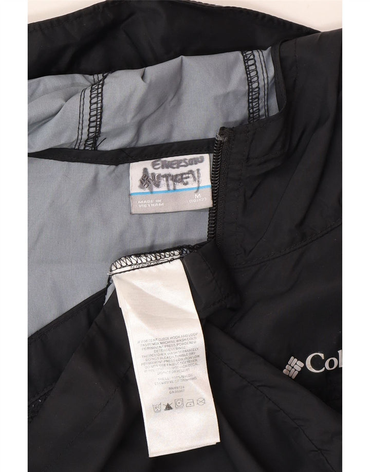 Giacca antipioggia con cappuccio Columbia da bambino 10-11 anni, nylon nero medio