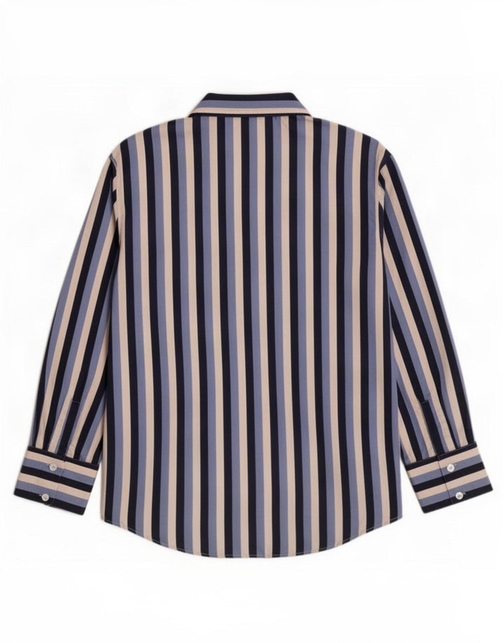 Camicia Zara da donna camicetta UK 10 piccola in poliestere a righe blu