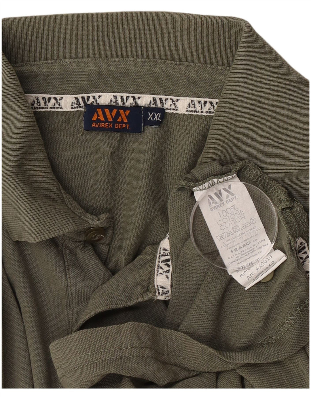 Polo da uomo Avirex 2XL cotone kaki