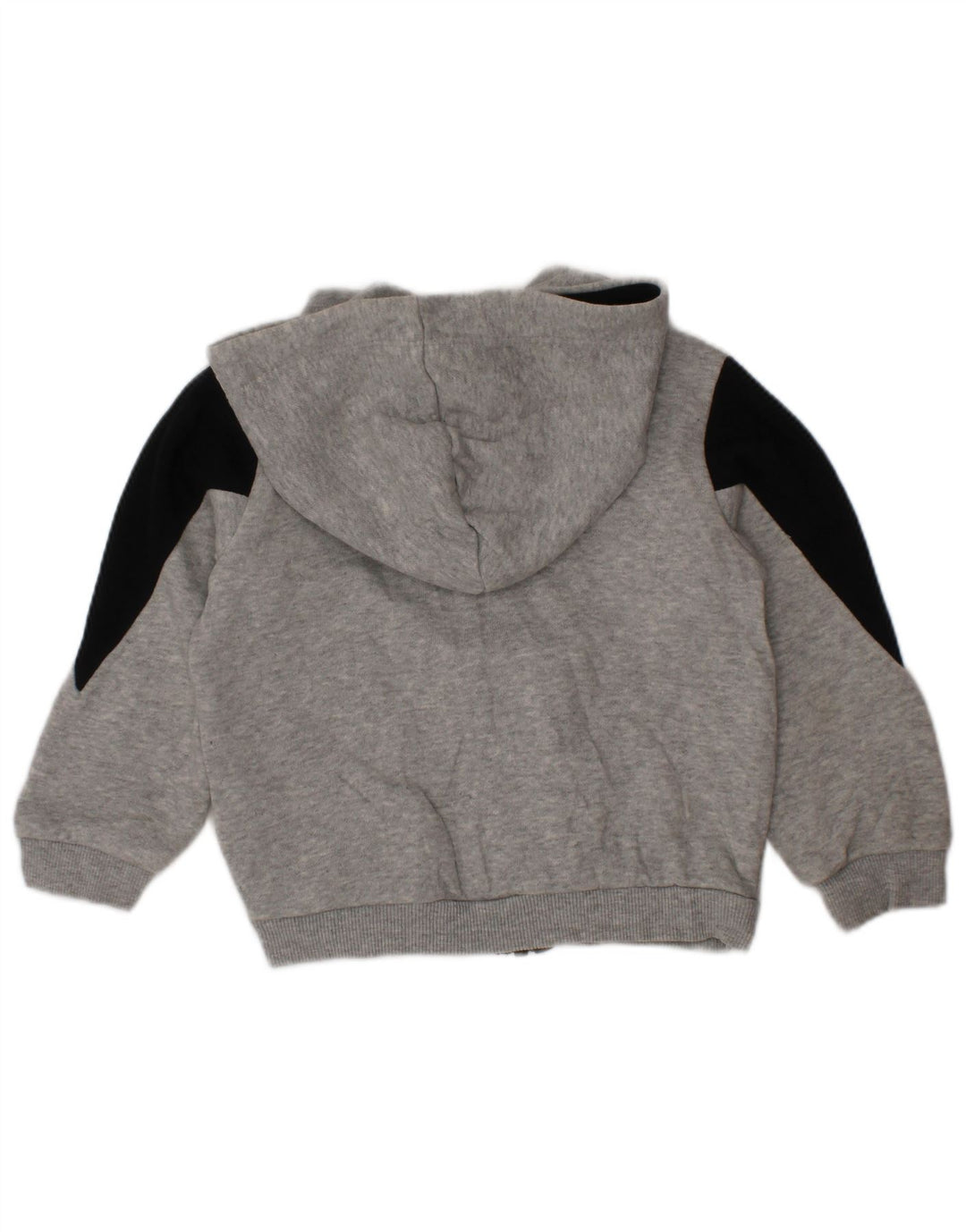 Felpa con cappuccio e zip PUMA da bambino, 9-12 mesi, in cotone color block grigio