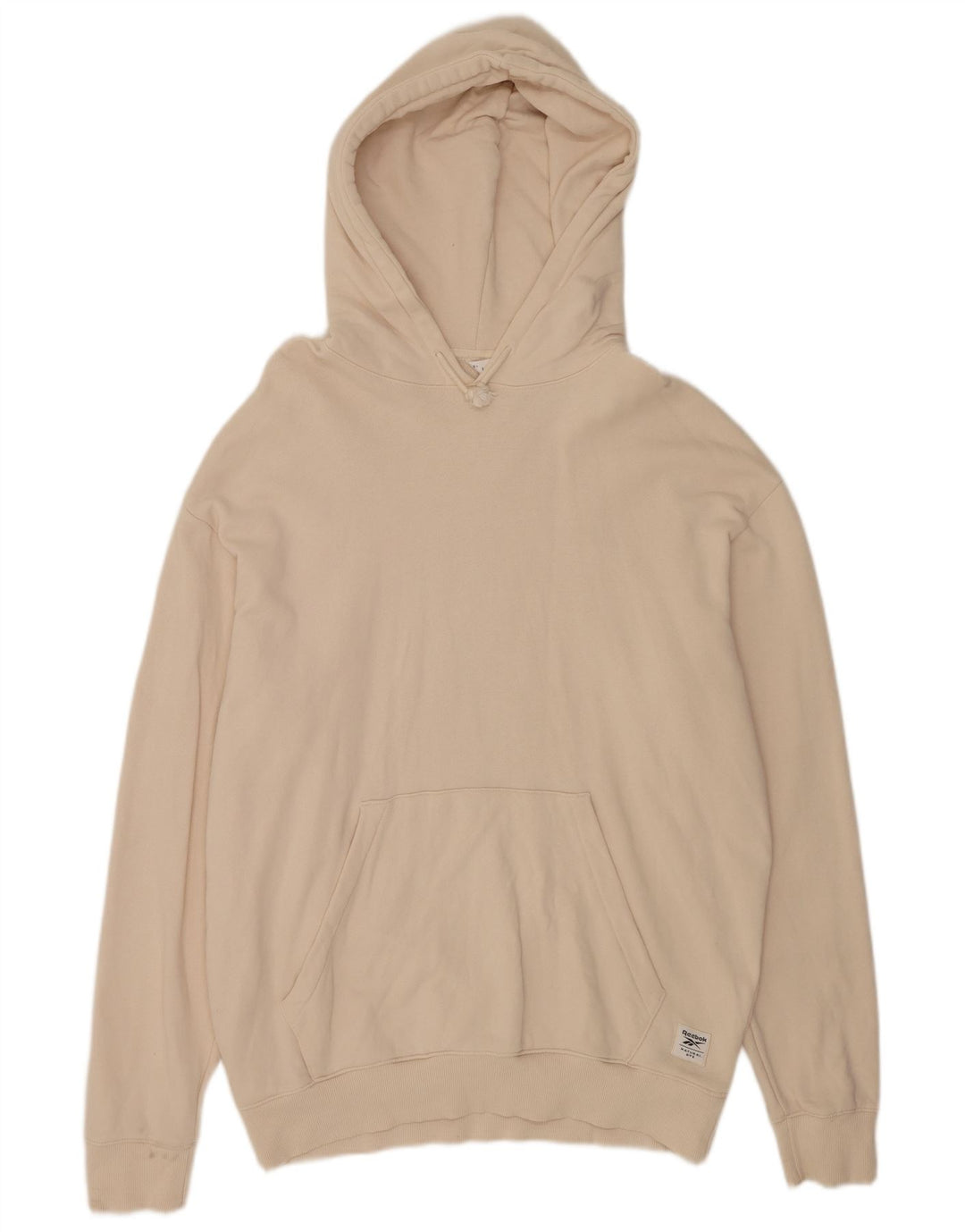 Maglione con cappuccio da uomo Reebok grande in cotone bianco sporco
