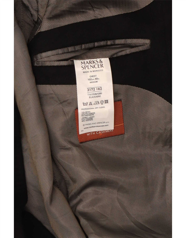 Giacca blazer a 3 bottoni da uomo Marks & Spencer UK 38 lana nera media