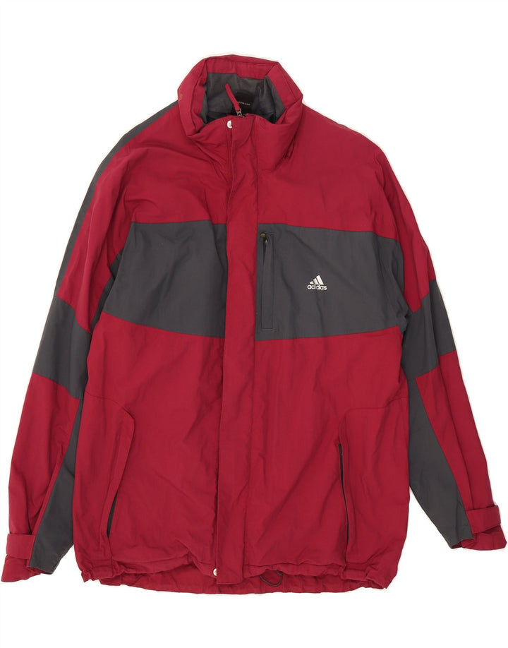 ADIDAS Mens Rain Jacket UK 40 Large Red Colourblock Polyester Vintage Adidas and Second-Hand Adidas from Messina Hembry 