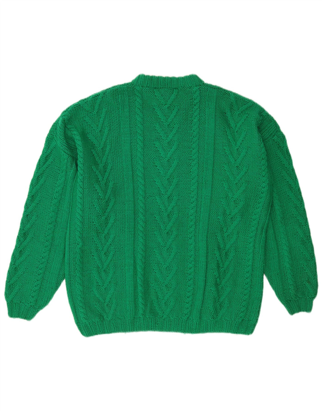 Maglione maglione girocollo da uomo vintage grande verde