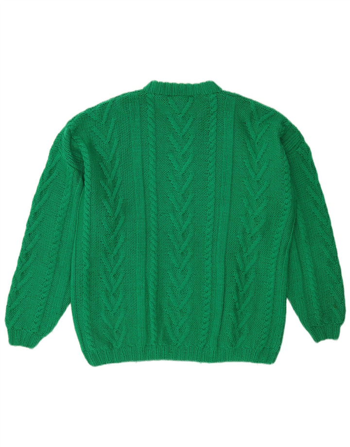Maglione maglione girocollo da uomo vintage grande verde
