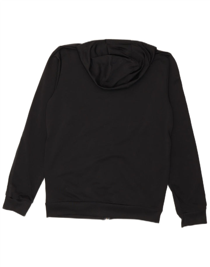 Maglione con cappuccio e zip da uomo Adidas UK 38/40 poliestere nero medio