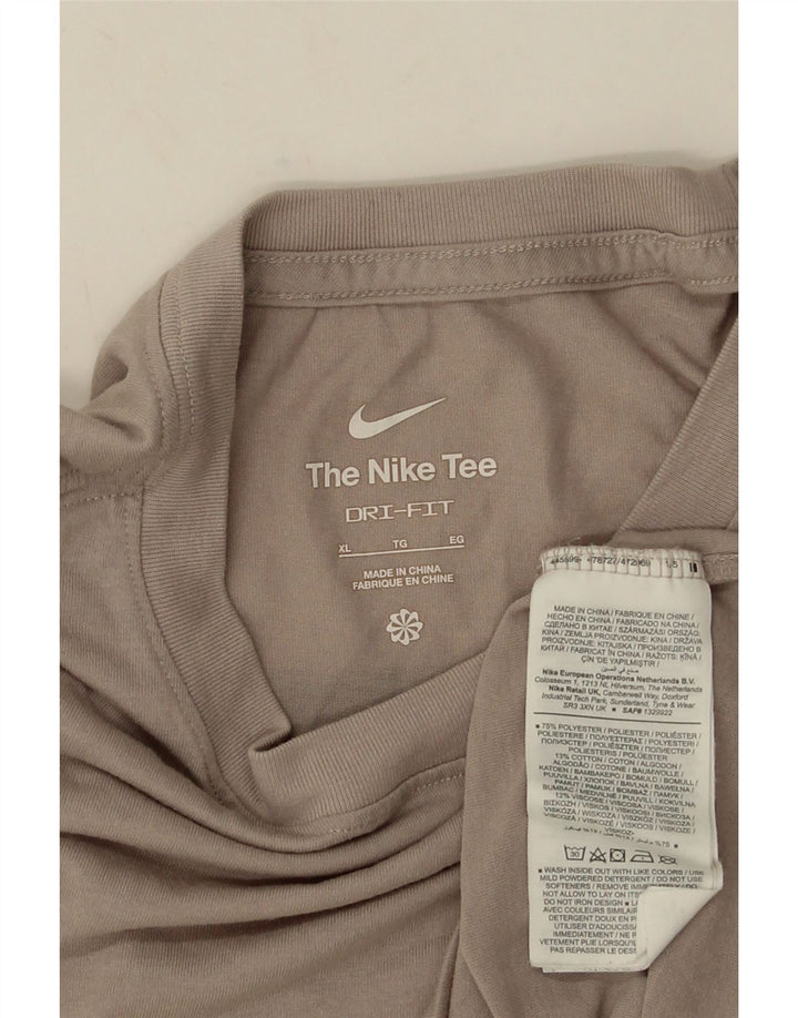 T-shirt grafica Nike Dri Fit da uomo XL in poliestere grigio