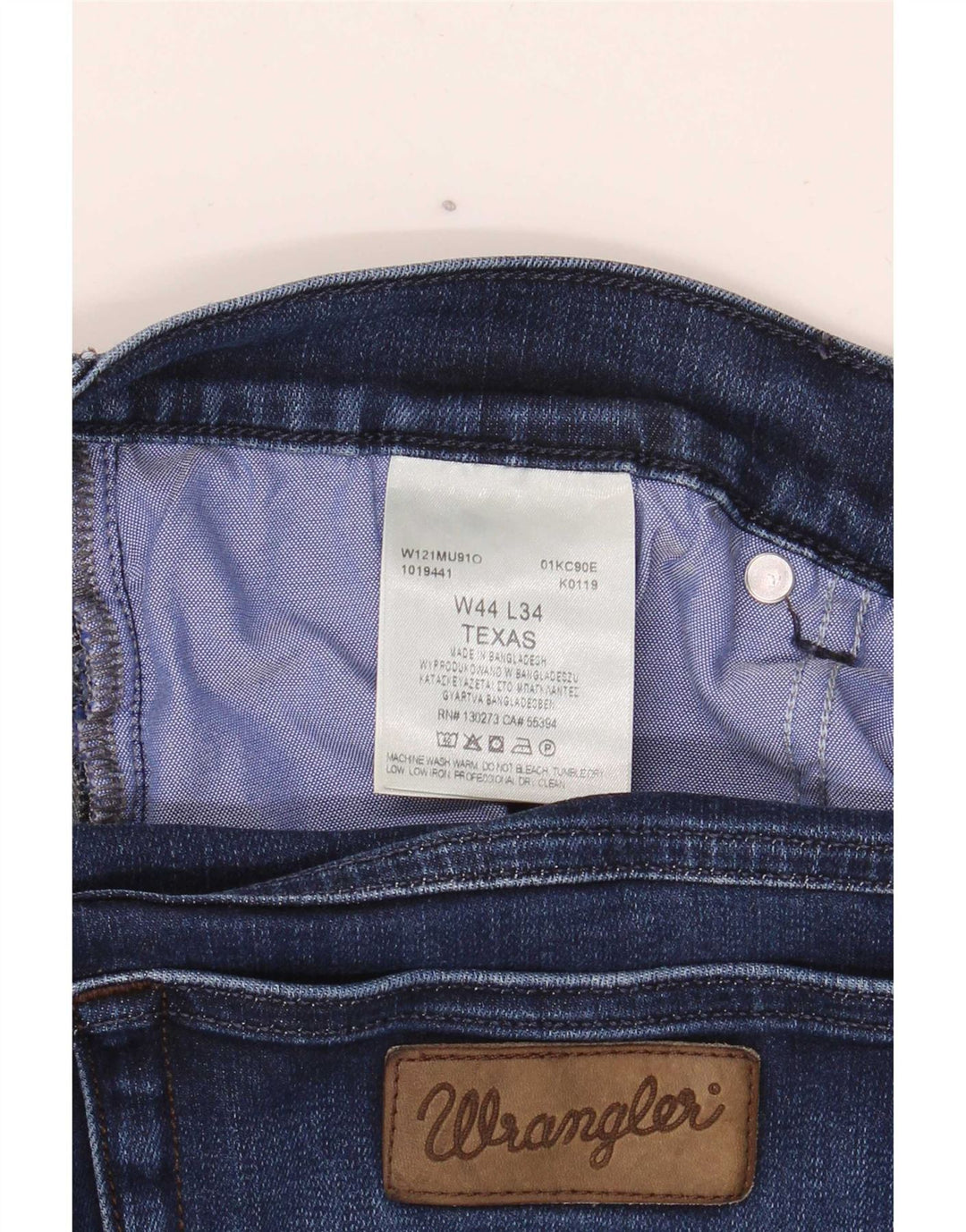 Jeans dritti da uomo Wrangler Texas W44 L32 cotone blu navy